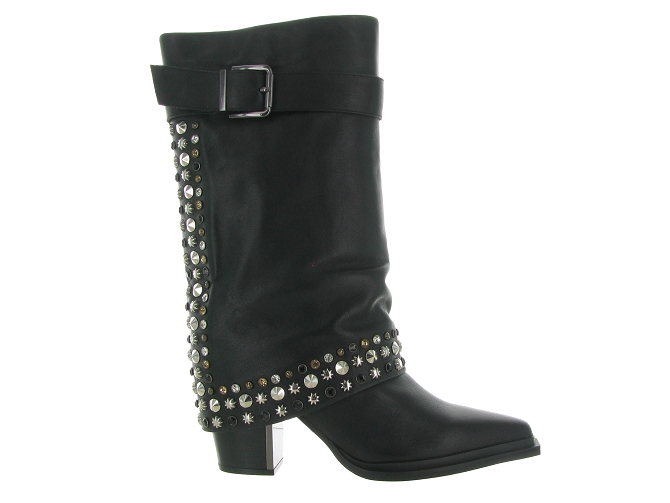 bottes - Motardes & Rock and roll - femme - Cuir - Noir - Alma en pena6743701_2