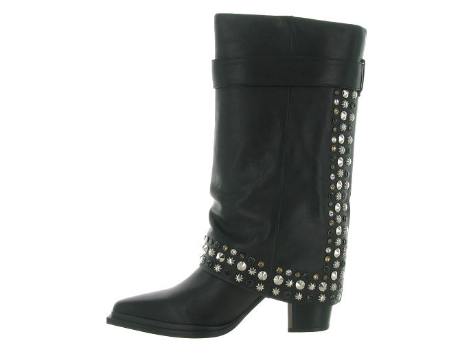 bottes - Motardes & Rock and roll - femme - Cuir - Noir - Alma en pena6743701_4