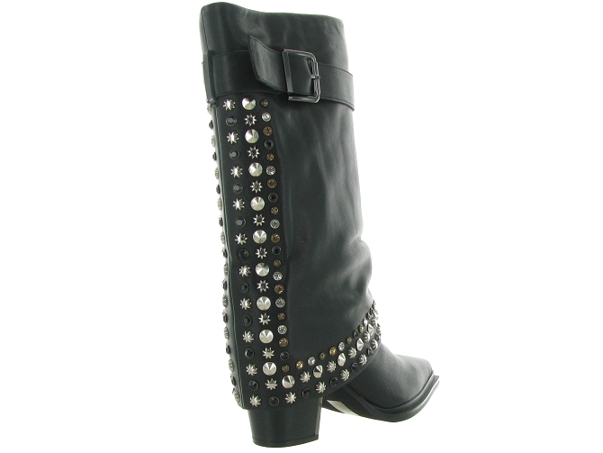 bottes - Motardes & Rock and roll - femme - Cuir - Noir - Alma en pena6743701_5