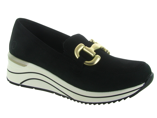 mocassins - Compensé - femme - Nubuck - Noir - Remonte