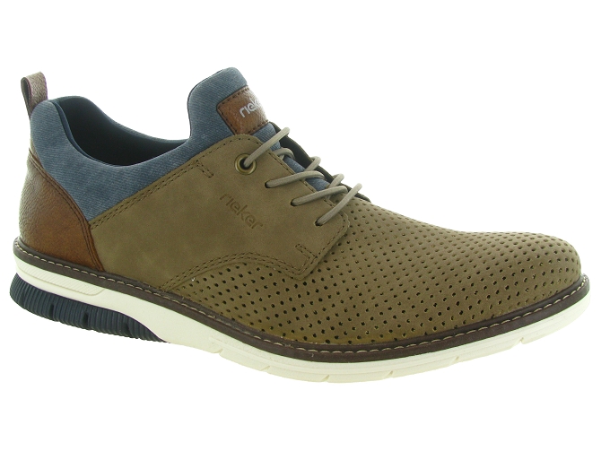 chaussures a lacets - Confort et décontracté - homme - Synthétique - Beige - Rieker