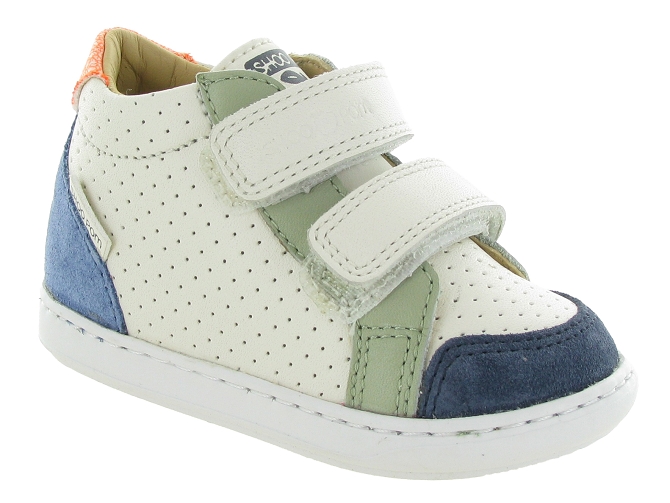 chaussures bebe du 18 au 27 - Semelle souple - bebe garcon - Cuir - Blanc - Shoo pom