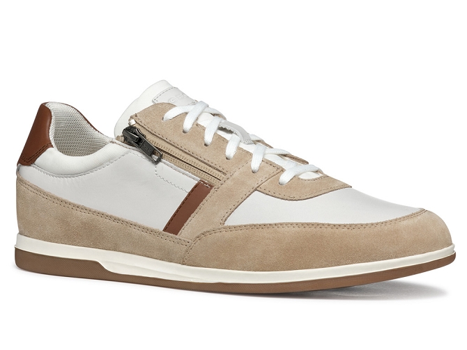 chaussures a lacets - Confort et décontracté - homme - Cuir - Beige - Geox