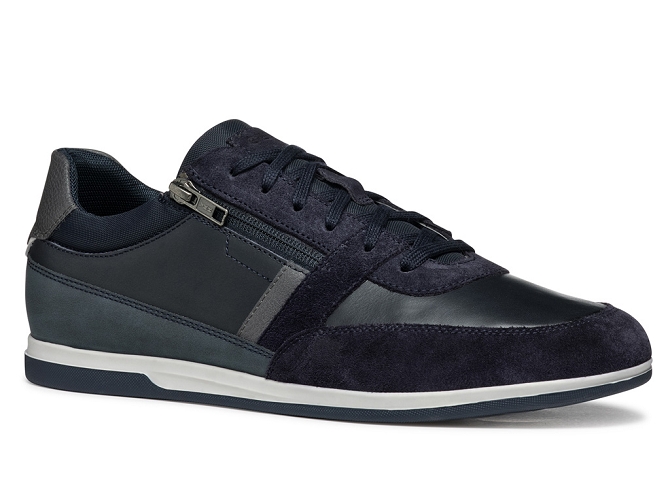 chaussures a lacets - Confort et décontracté - homme - Cuir - Bleu Marine - Geox