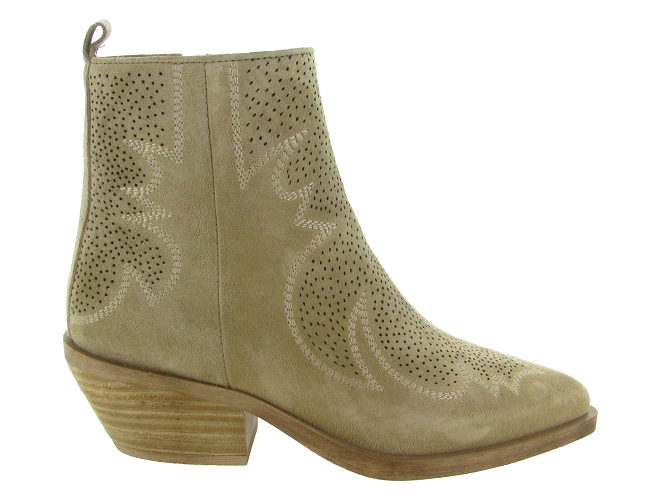 bottines et boots - Santiag - femme - Cuir - Beige - Alpe6782701_2