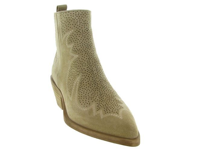 bottines et boots - Santiag - femme - Cuir - Beige - Alpe6782701_3