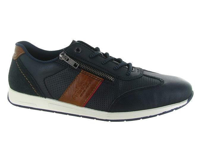 baskets et sneakers - Confort - homme - Cuir - Bleu Marine - Rieker