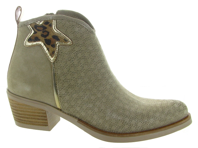 bottines et boots - Santiag - femme - Nubuck - Gris - Minka design