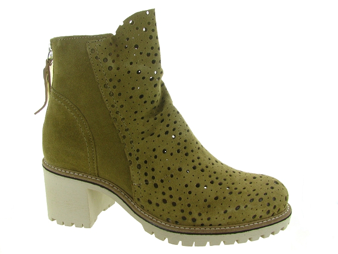 bottines et boots - Santiag - femme - Nubuck - Kaki - Minka design