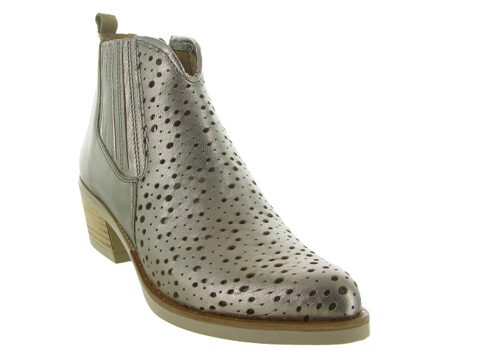 bottines et boots - Santiag - femme - Cuir - Blanc - Minka design6789701_3