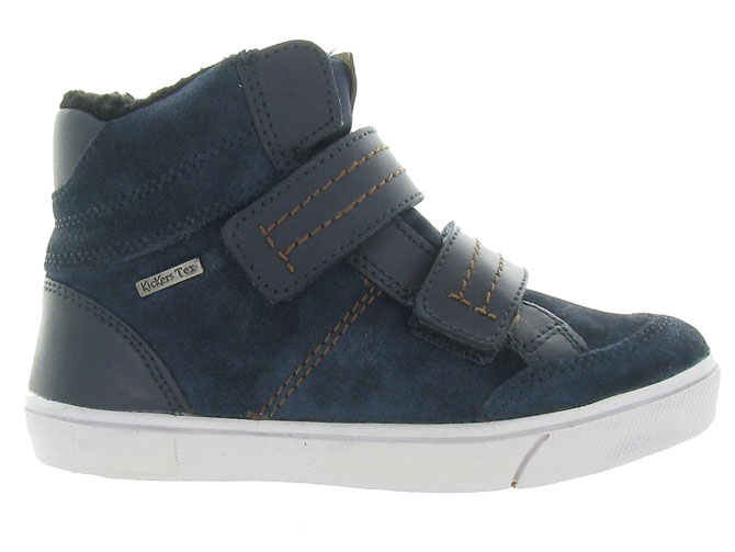 chaussures a scratch -  - junior garcon - Nubuck - Bleu Marine - Kickers7069501_2