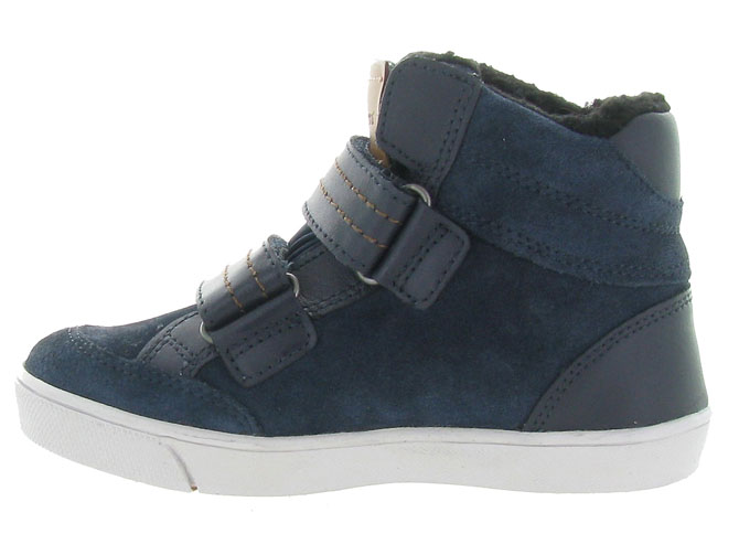 chaussures a scratch -  - junior garcon - Nubuck - Bleu Marine - Kickers7069501_4