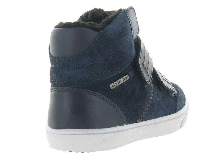 chaussures a scratch -  - junior garcon - Nubuck - Bleu Marine - Kickers7069501_5