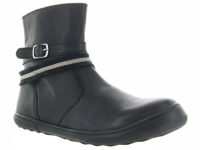 bottines et boots -  - junior fille - Cuir - Noir - Apples and pears