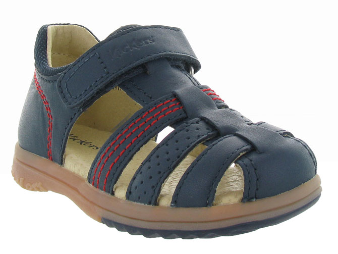 sandales et nu pieds -  - bebe garcon - Cuir - Bleu - Kickers