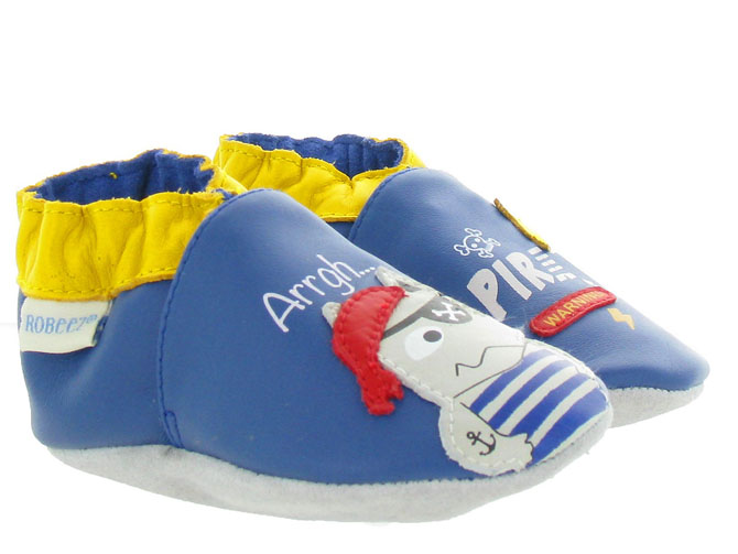 chaussons et pantoufles -  - bebe mixte - Cuir - Bleu - Robeez7132101_3