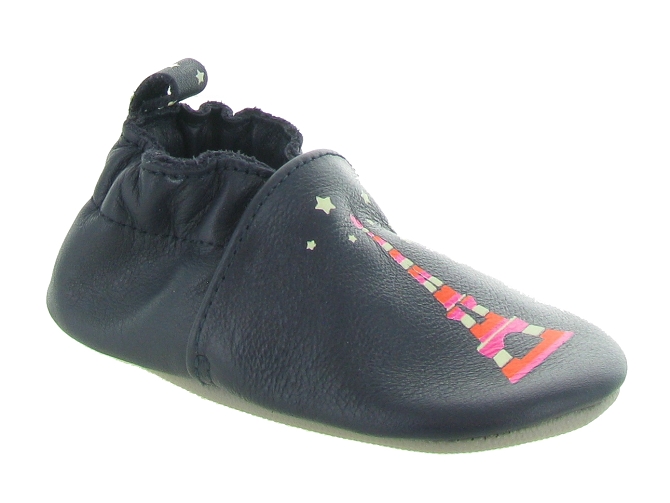 chaussons et pantoufles - Semelle souple - bebe fille - Cuir - Bleu - Robeez7179501_2