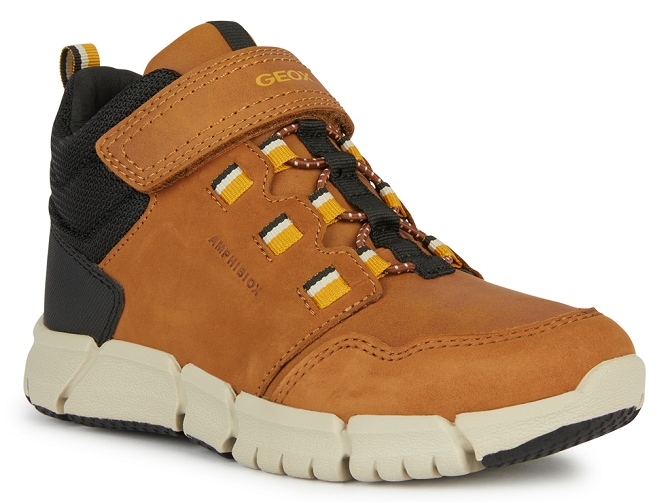 chaussures a scratch -  - junior garcon - Nubuck - Marron - Geox