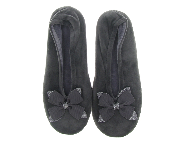 chaussons et pantoufles - Ballerines - femme - Toile  - Anthracite - Isotoner