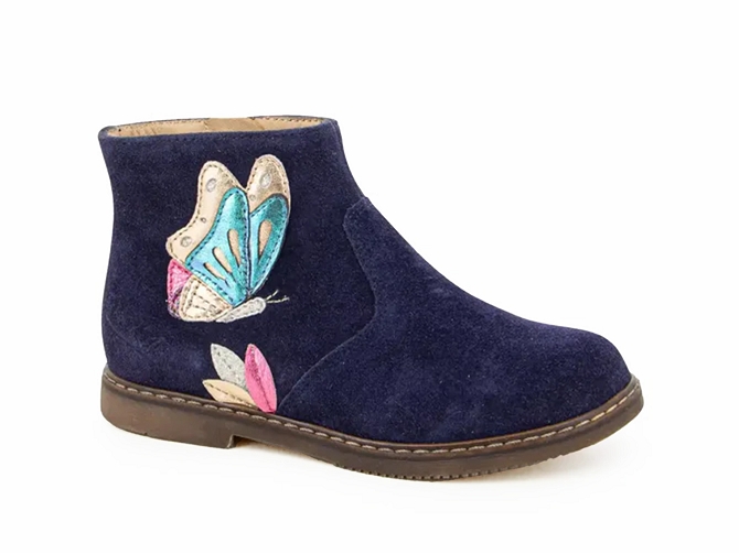 bottines et boots -  - junior fille - Cuir - Bleu Marine - Pom d api