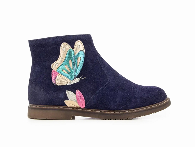 bottines et boots -  - junior fille - Cuir - Bleu Marine - Pom d api7321201_2