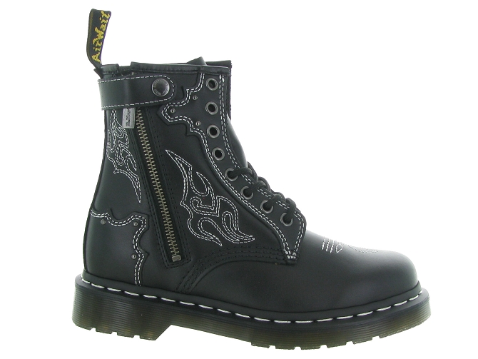 bottines et boots - Motardes & Rock and roll - femme - Cuir - Noir - Doc martens7337901_2