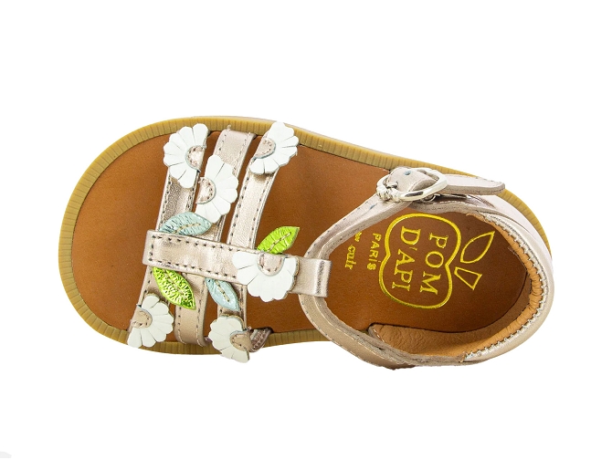 sandales et nu pieds -  - bebe fille - Cuir laminé - Beige - Pom d api7352801_4