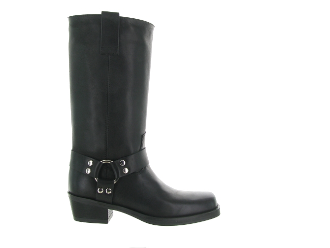 bottes - Motardes & Rock and roll - femme - Cuir - Noir - Julie dee7370201_2