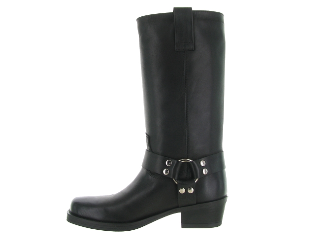 bottes - Motardes & Rock and roll - femme - Cuir - Noir - Julie dee7370201_4