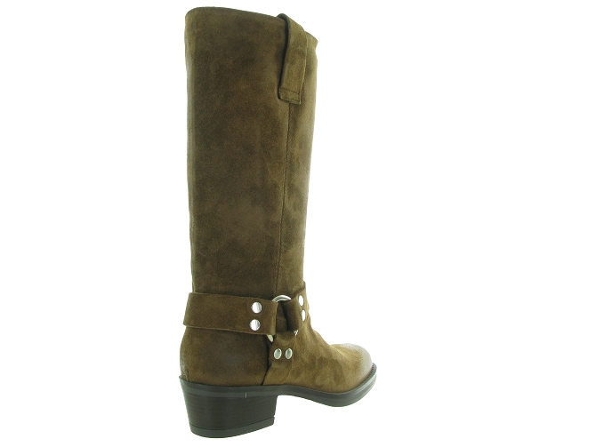 bottes - Motardes & Rock and roll - femme - Cuir - Marron - Julie dee7370202_5