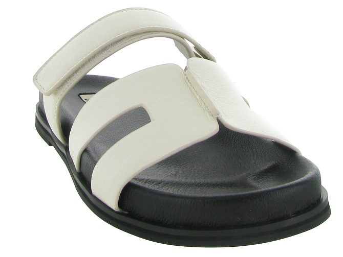 sandales et nu pieds - Mule Sabot - femme - Cuir - Blanc - Bibi lou7370401_3