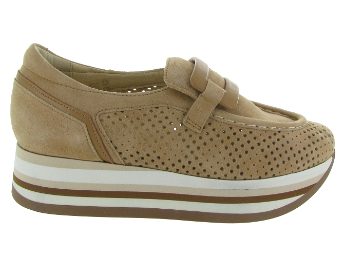 mocassins - Compensé - femme - Cuir - Beige - Softwaves7372201_2