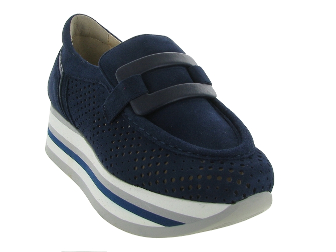 mocassins - Compensé - femme - Cuir - Bleu - Softwaves7372203_3