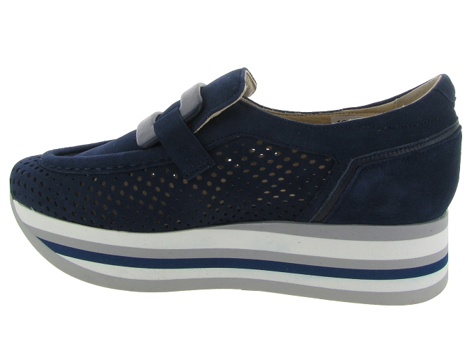 mocassins - Compensé - femme - Cuir - Bleu - Softwaves7372203_4