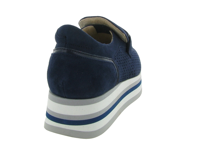 mocassins - Compensé - femme - Cuir - Bleu - Softwaves7372203_5