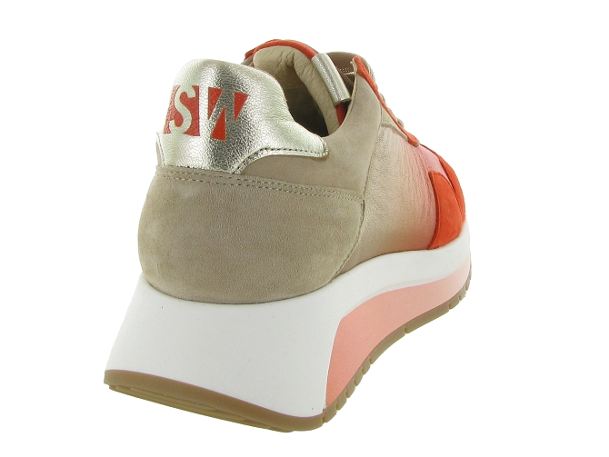 baskets et sneakers - Confort - femme - Nubuck - Orange - Softwaves7372501_5