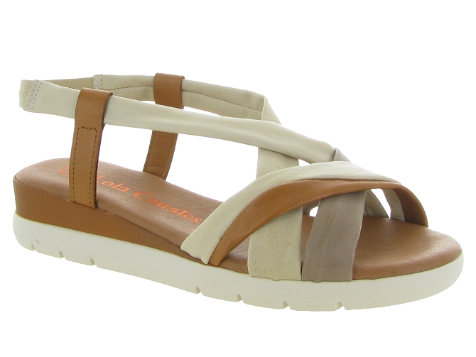 sandales et nu pieds - Casual - femme - Cuir - Beige - Lola canales