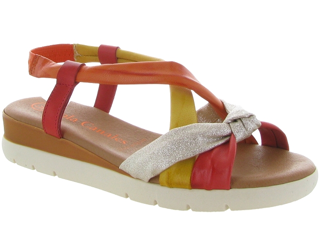 sandales et nu pieds - Confort - femme - Cuir - Multicolor - Lola canales