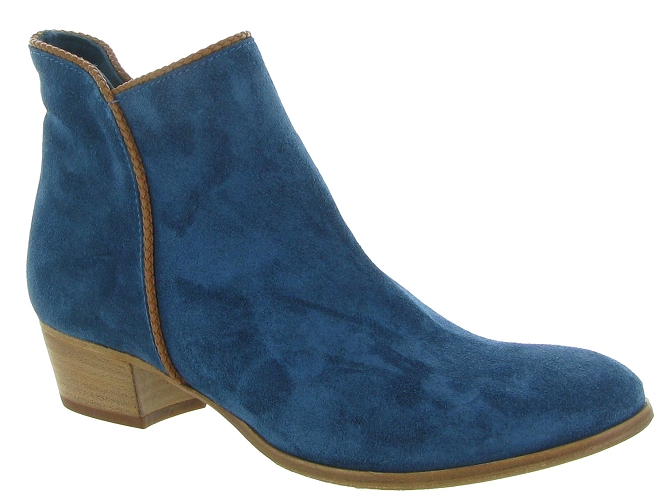 bottines et boots - Casual - femme - Cuir - Bleu - Julie dee