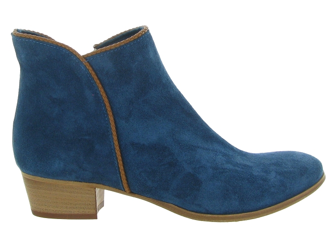 bottines et boots - Casual - femme - Cuir - Bleu - Julie dee7377902_2