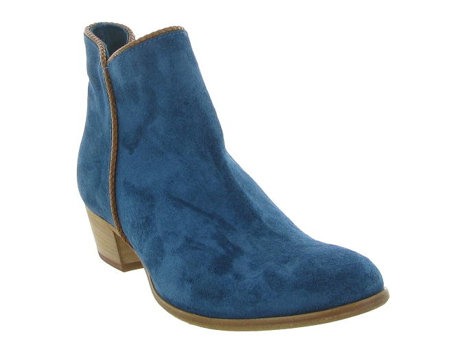 bottines et boots - Casual - femme - Cuir - Bleu - Julie dee7377902_3