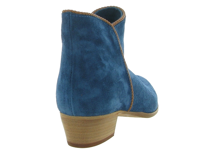 bottines et boots - Casual - femme - Cuir - Bleu - Julie dee7377902_5