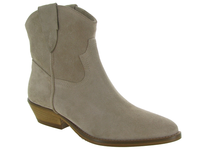 bottines et boots - Casual - femme - Cuir - Beige - Julie dee