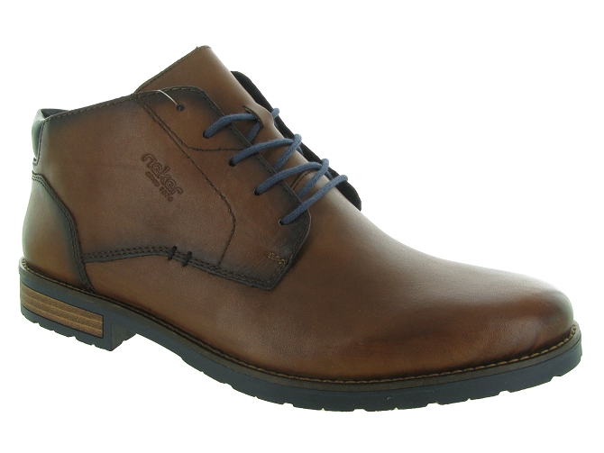 chaussures a lacets - Confort et décontracté - homme - Cuir - Marron - Rieker