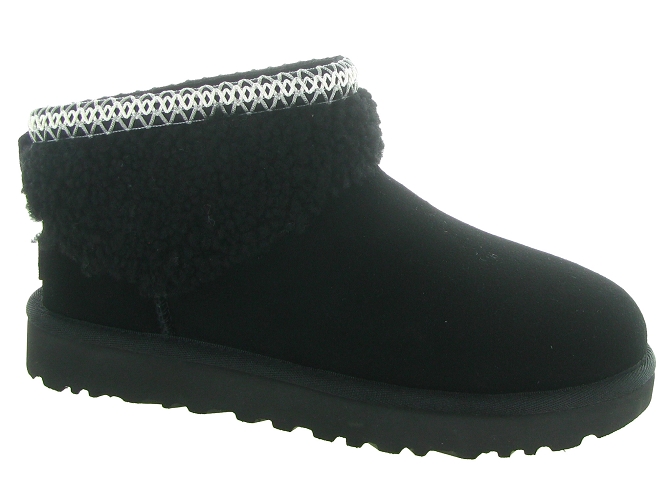 apres ski bottes fourrees - Chaussure neige - femme - Nubuck - Noir - Ugg australia