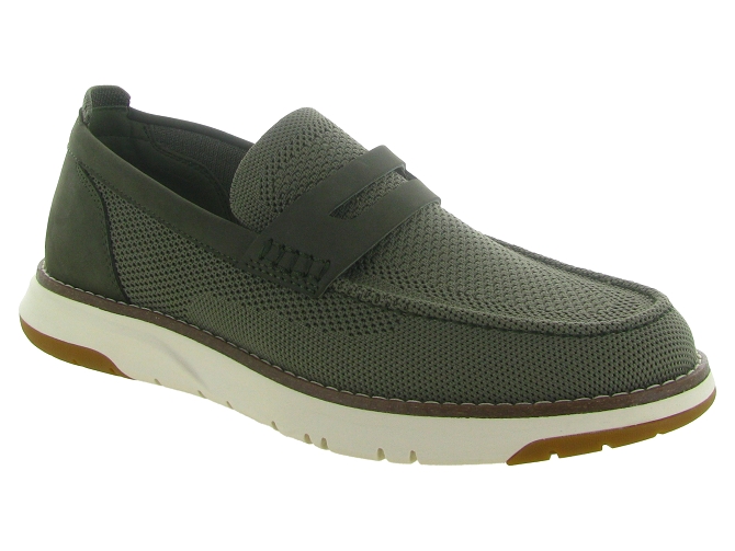 mocassins - Bateau - homme - Cuir - Kaki - Schmoove