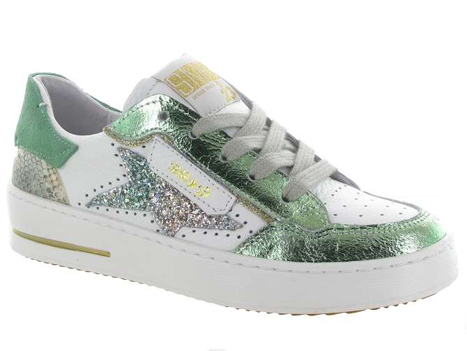 baskets et sneakers - Tendance - femme - Cuir - Vert - Semerdjian