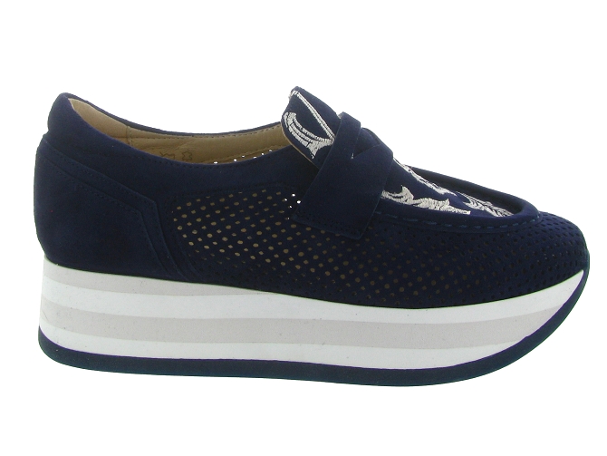 mocassins - Compensé - femme - Nubuck - Bleu Marine - Softwaves8087002_2