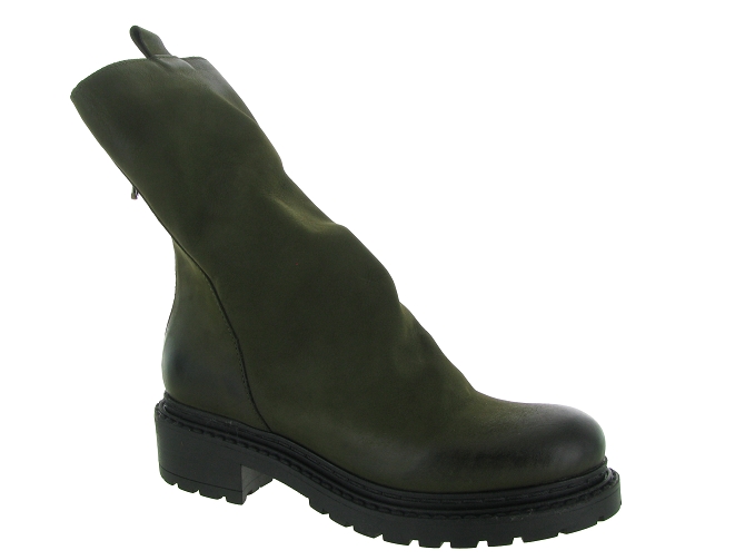 bottes - Motardes & Rock and roll - femme - Nubuck - Kaki - Metisse8095201_2