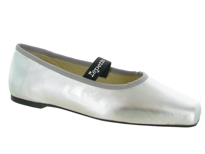 ballerines - Ballerine plate - femme - Cuir - Argent - Repetto